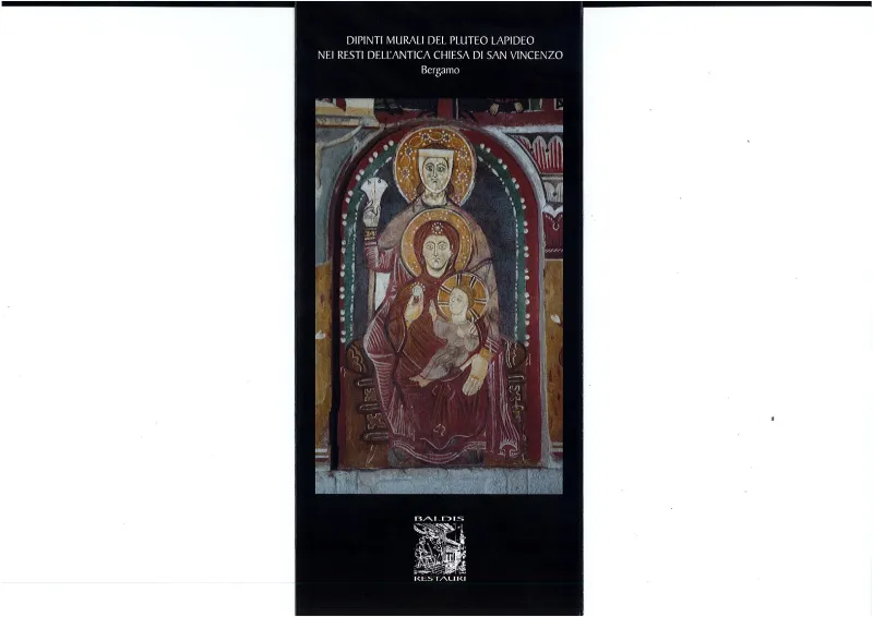 Dipinti murali del pluteo lapideo nei resti dell'antica chiesa di San Vincenzo, Bergamo